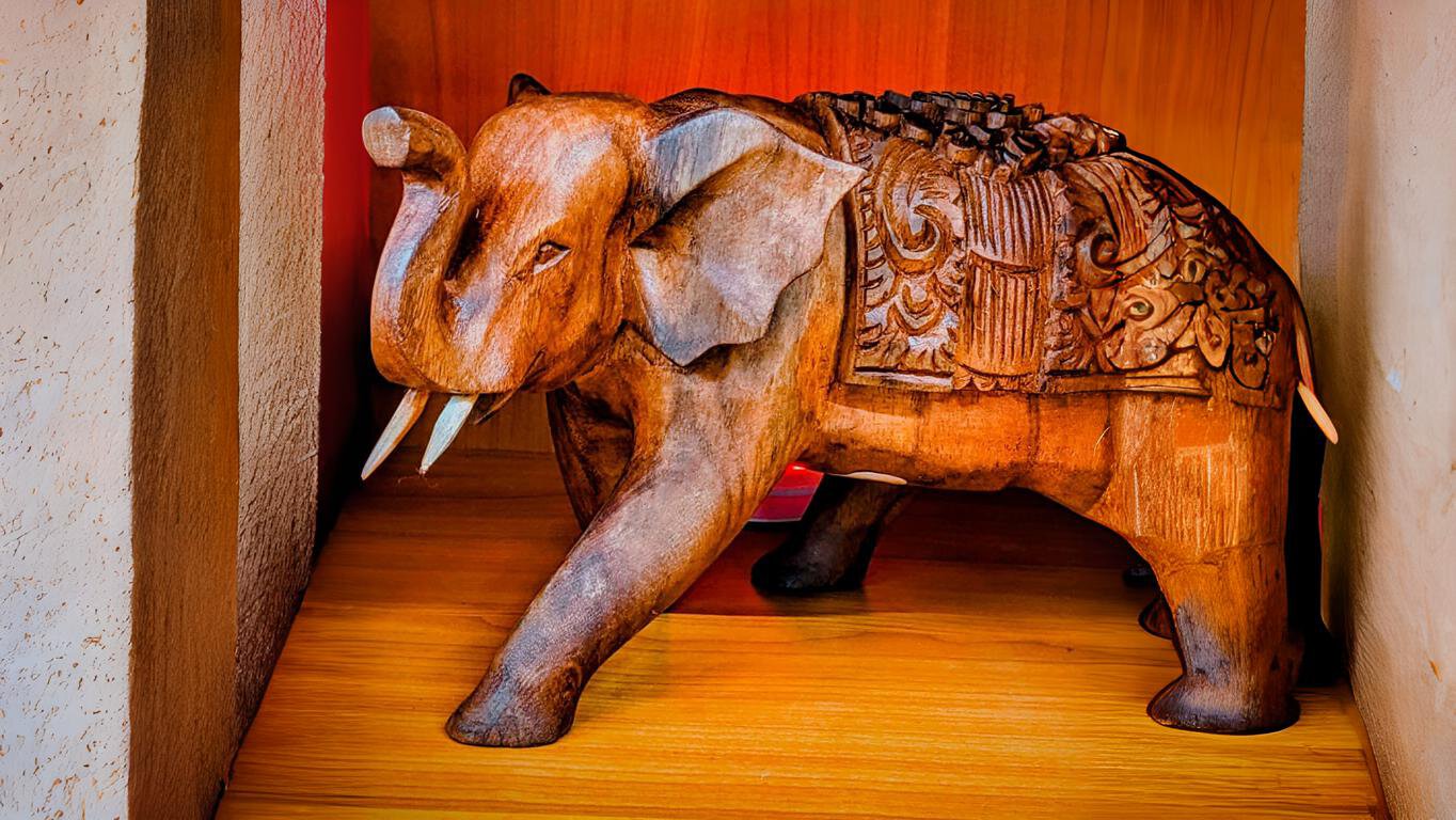 Elefantenstatue aus Holz