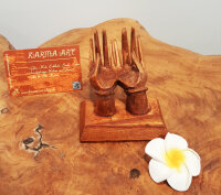 Visitenkartenhalter mit Sockel, Teakholz, ca. 5cm