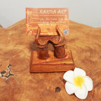 Visitenkartenhalter mit Sockel, Teakholz, ca. 5cm