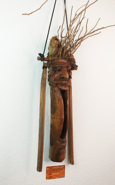 Bambus Maske-Windspiel ca.40cm