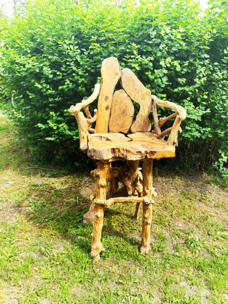 Barstuhl mit Armlehne, Naturholz ca. 150cm