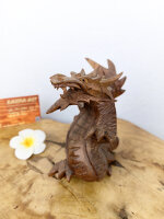 Handgefertigter stehender Holzdrache – 10 cm, Unikat