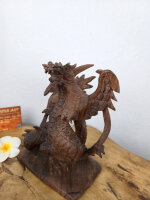 Handgefertigter Holzdrache mit gespreizten Flügeln – ca. 15 cm, Unikat