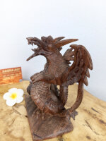 Handgefertigter Holzdrache mit gespreizten Flügeln – ca. 15 cm, Unikat