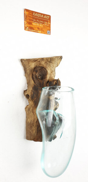 Teakwurzel mit Glas hängend