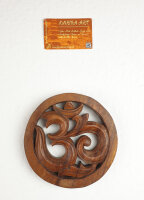 Om im Ring, Teakholz, ca. 15cm