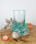 Blumenvase Glas auf Teakwurzel, ca. 20cm