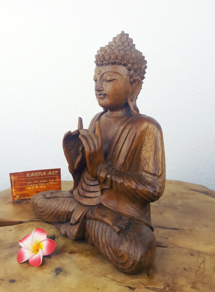 Buddha Deko aus Holz – Meditation & Ruhe, ca. 25cm