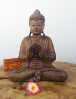 Buddha Deko aus Holz – Meditation & Ruhe, ca. 25cm