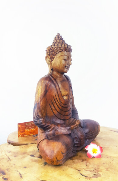 Buddha Deko aus Holz – Meditation & Ruhe, ca. 30cm