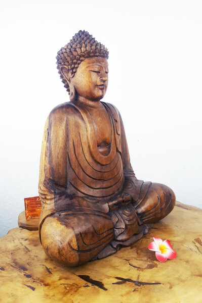 Buddha Deko aus Holz – Meditation & Ruhe, ca. 40cm