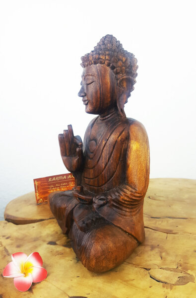 Buddha Deko aus Holz – Meditation & Ruhe, ca. 25cm