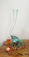 Teakwurzel mit Glasvase, ca. 30cm