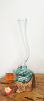 Teakwurzel mit Glasvase, ca. 30cm