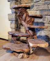 Regal mit Drachen aus Massivholz