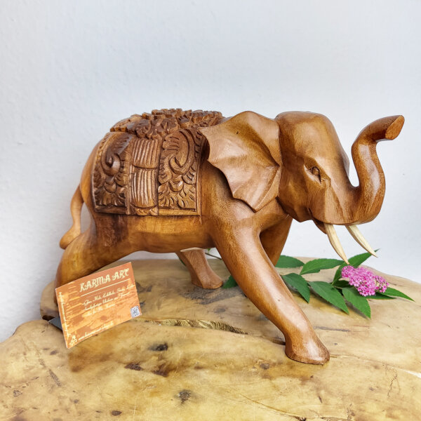 Handgefertigter Elefant aus Holz – , Unikat