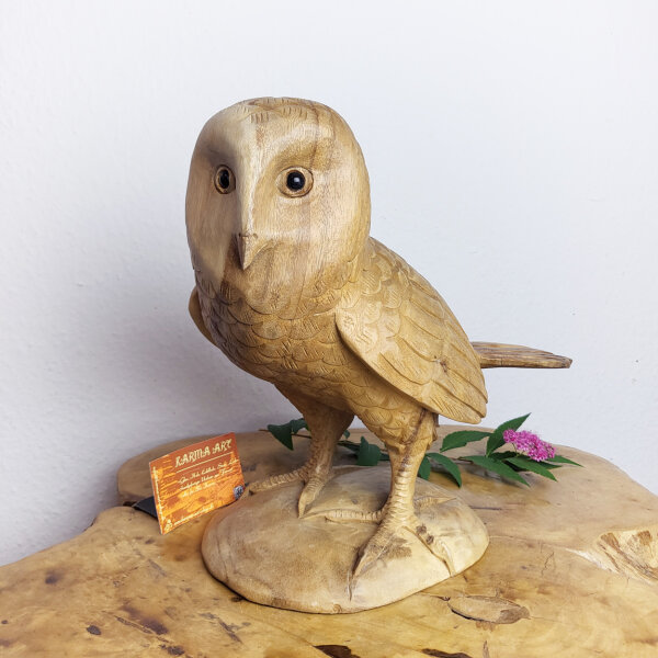 Schneeeule Holzfigur – handgemacht