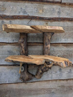 Handgefertigtes Designer-Wandregal aus Massivholz 2...