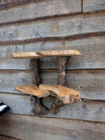 Handgefertigtes Designer-Wandregal aus Massivholz 2...