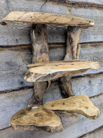 Handgefertigtes Designer-Wandregal aus Massivholz 3...