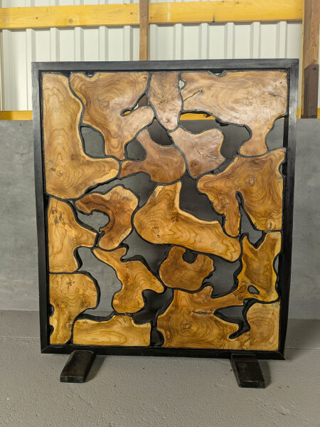 Raumtrenner Wurzelplatten natur/schwarz