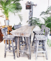 Barset schwarz Massivholz