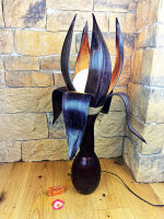 Stehlampe aus Palmenblättern dunkelbraun