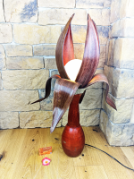 Stehlampe aus Palmenblättern hellbraun