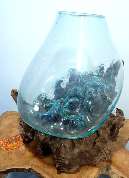 Teakwurzel mit Glas ca. 50cm