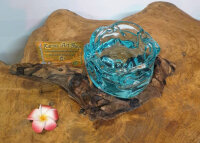 Teakwurzel mit Glas Aschenbecher/ Teelichthalter, ca.15cm