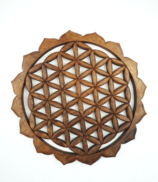 Wandschmuck - Blumen aus Teakholz, ca. 28cm