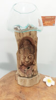 Teakwurzelgesicht Buddha mit Glas,  ca.30cm