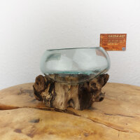 Wurzel mit Glasschale, ca. 14cm