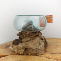 Wurzel mit Glasschale, ca. 14cm