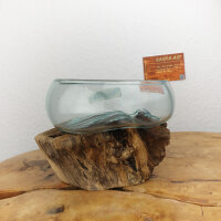 Wurzel mit Glasschale, ca. 14cm