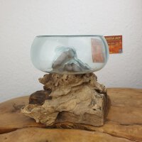 Wurzel mit Glasschale, ca. 14cm