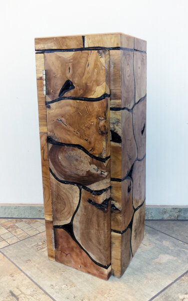 Holzsäule mit Regal aus Massivholz ca. 80cm