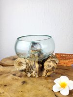 Wurzel mit Glasschale, ca. 12cm