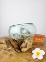 Wurzel mit Glasschale, ca. 12cm