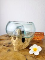 Wurzel mit Glasschale, ca. 12cm