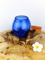 blaues Glas auf Wurzel ca. 15cm