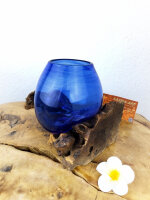 blaues Glas auf Wurzel ca. 15cm