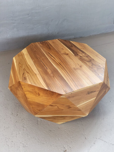 Achteckiger Couchtisch aus Massivholz 100x40cm