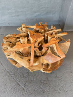 Couchtisch rund aus Massivholz mit Glasplatte ca.100x100x40cm