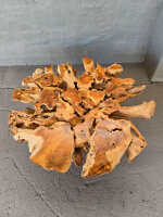 Couchtisch rund aus Massivholz mit Glasplatte ca.100x100x40cm